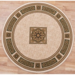 Mastercraft 057-0801/6444 Da Vinci Round Rug - Beige/Green - 200cm Circle - thumbnail 2