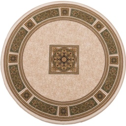 Mastercraft 057-0801/6444 Da Vinci Round Rug - Beige/Green - 200cm Circle - thumbnail 1