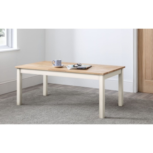 Julian Bowen Coxmoor Rectangular Coffee Table - Ivory and Oak - image 1