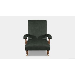 Wood Bros Clayton Leather Fireside Armchair - Tuscany Leather - Wooden Arms - thumbnail 2