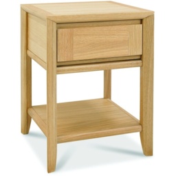 Brampton Oak Square Lamp Table With Drawer - thumbnail 3