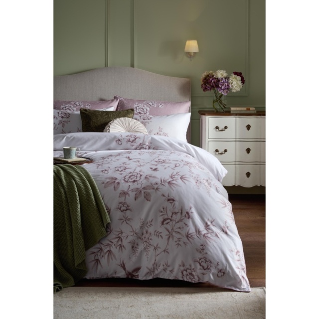 Laura Ashley Rowsham Garden Dark Blush Duvet Set - Pink - Single - image 1