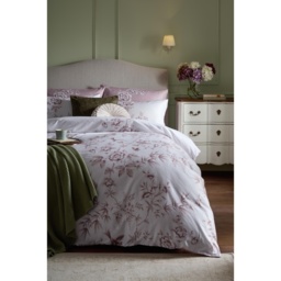 Laura Ashley Rowsham Garden Dark Blush Duvet Set - Pink - Single - thumbnail 1