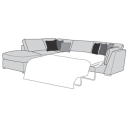Phoebe 4 Seater Corner Sofa With Bed and Footstool - Fabric Grade C - Left Hand Facing L2S/RFC/FST - thumbnail 4