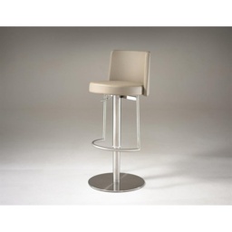 HND Monza Bar Stool - Brushed Steel Frame - Black PU Leather - thumbnail 3