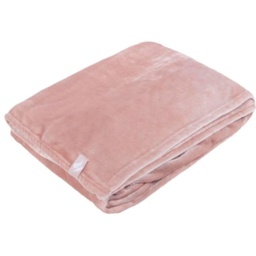 Heat Holder Fleece Blanket/Throw - Dusky Pink - thumbnail 2