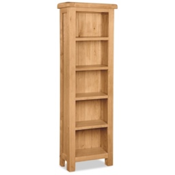 Ascot Rustic Oak Slim Bookcase - thumbnail 2