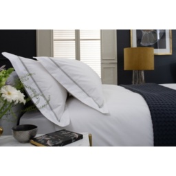 The Lyndon Company Hampstead Duvet Set - White/Silver - Single - thumbnail 6
