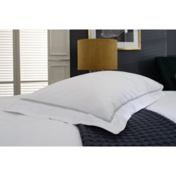 The Lyndon Company Hampstead Duvet Set - White/Silver - Single - thumbnail 3