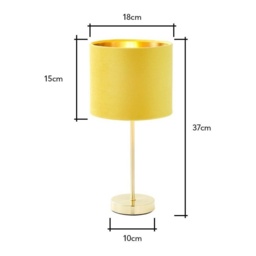 BHS Velvet Table Lamp - Ochre/Brass - thumbnail 4