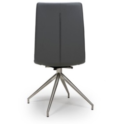 Nevada Swivel Dining Chair Stainless Steel Frame Grey Seat - thumbnail 3
