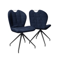 New York Swivel Dining Chair - Navy Blue - thumbnail 2