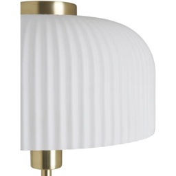 BHS Binita Glass Ribbed Floor Lamp - Opal and Brass - thumbnail 2