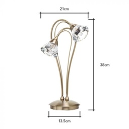 BHS Marianne Table Lamp - Antique Brass/Clear - thumbnail 4