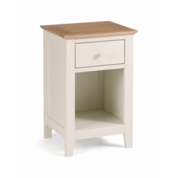 Julian Bowen Salerno 1 Drawer Bedside Ivory/Oak - thumbnail 1