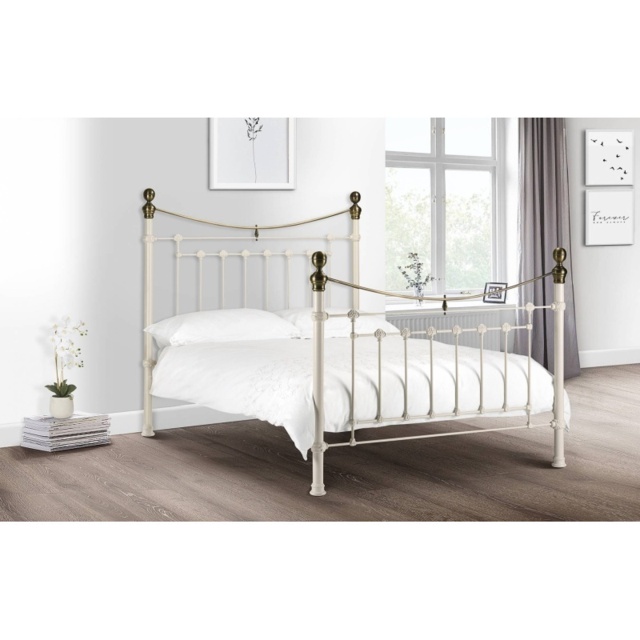 Julian Bowen Victoria Bed Stone White - Double - image 1