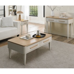 Delta Scandi Oak and Soft Grey Rectangular Coffee Table - thumbnail 2