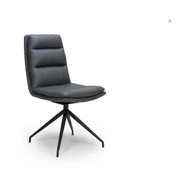 Nevada Swivel Dining Chair Black Frame Grey Seat - image 1