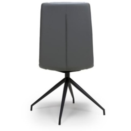 Nevada Swivel Dining Chair Black Frame Grey Seat - thumbnail 3