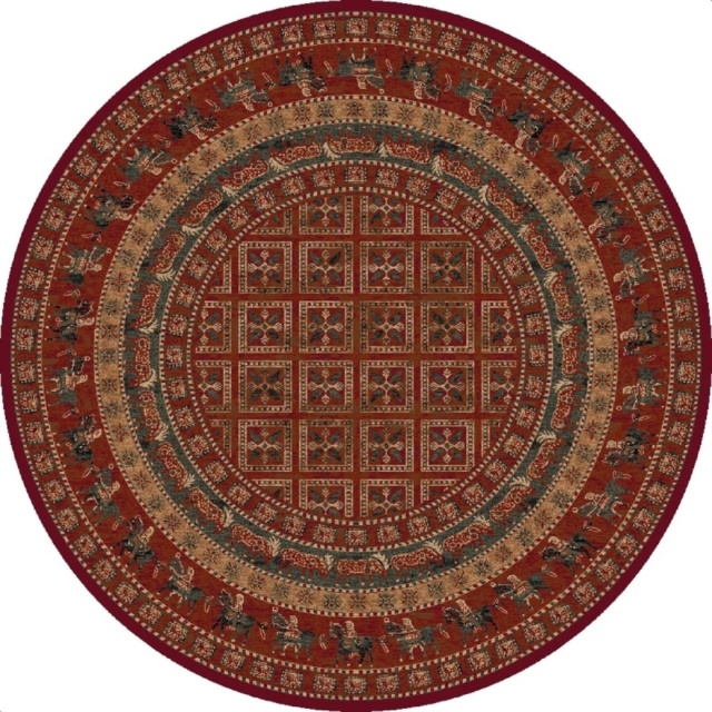 Mastercraft 4301/300 Kashqai Round Rug - Red - 200cm Circle - image 1