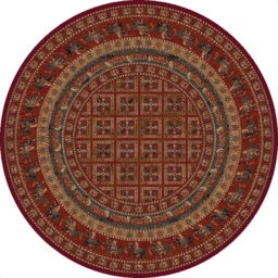 Mastercraft 4301/300 Kashqai Round Rug - Red - 200cm Circle - thumbnail 1