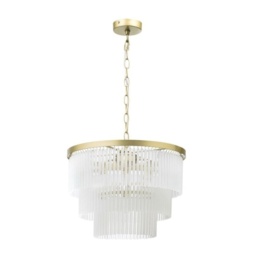 BHS Aubrey 5 Light Ceiling Pendant Light - Brass/Frosted Glass - thumbnail 2
