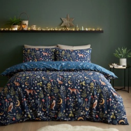 Catherine Lansfield Enchanted Twilight Duvet Set - Navy - Single - thumbnail 1