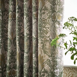 Morris and Co Snakeshead Pencil Pleat Curtains - Sunflower/Stone - 228cm x 228cm - thumbnail 4