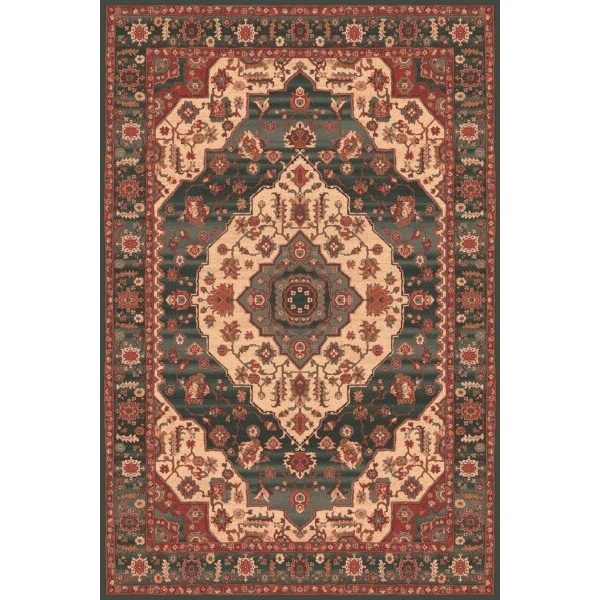 Mastercraft 4377/400 Kashqai Wool Wilton Rug - Green - 240cm x 340cm - image 1