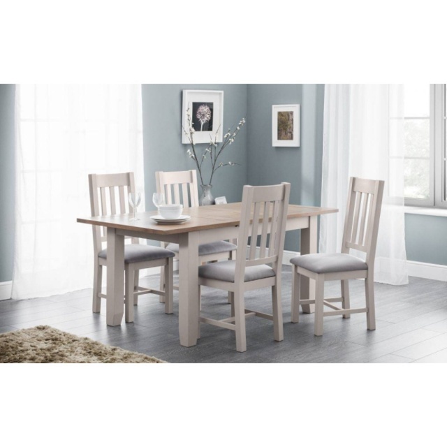 Julian Bowen Richmond 140cm/180cm Extending Dining Table - Elephant Grey/Pale Oak - image 1