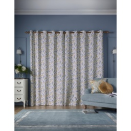 Laura Ashley Longston Sprig Eyelet Curtains - Ochre Yellow - W 64 x D 54 - thumbnail 2