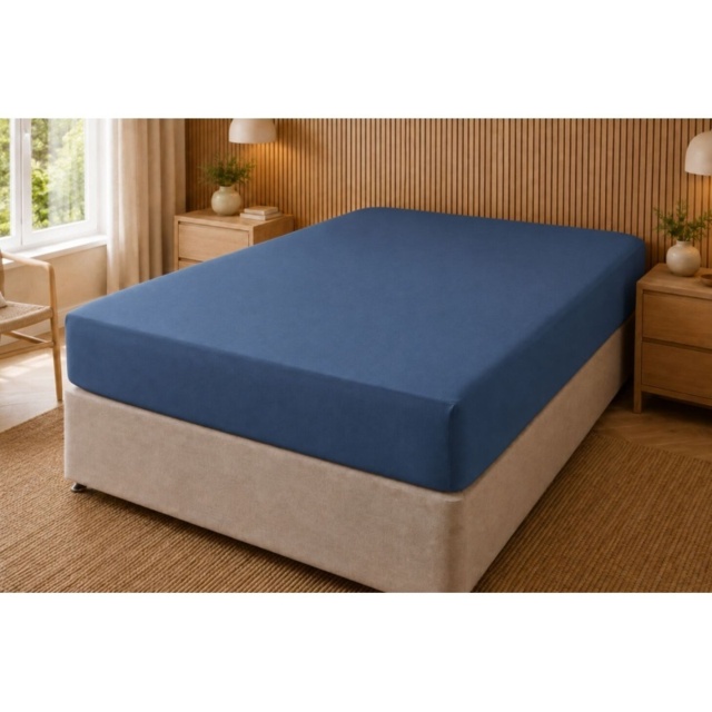 Belledorm 200 Count Extra Deep Fitted Sheet - Navy - Super King
