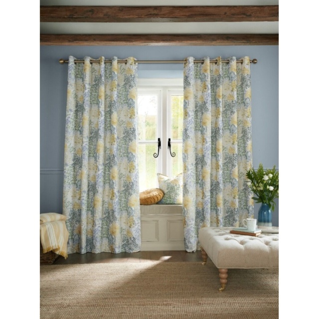 Laura Ashley Bernwood Eyelet Curtains - Ochre Yellow - W 88 x D 72 - image 1