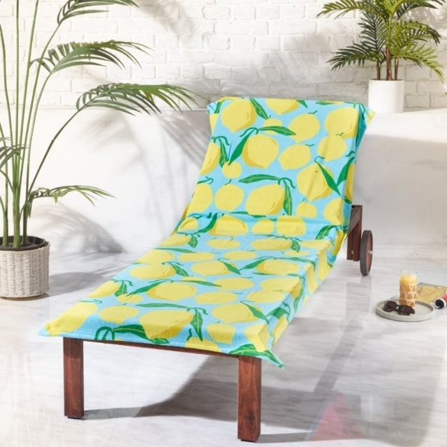 Catherine Lansfield Lemons Cotton Sun Lounger/Beach Towel - image 1