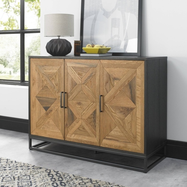 Vancouver Rustic Oak and Peppercorn Narrow Sideboard - image 1