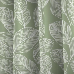 Fusion Matteo Lined Eyelet Curtains - Green - 90 x 90 - thumbnail 2