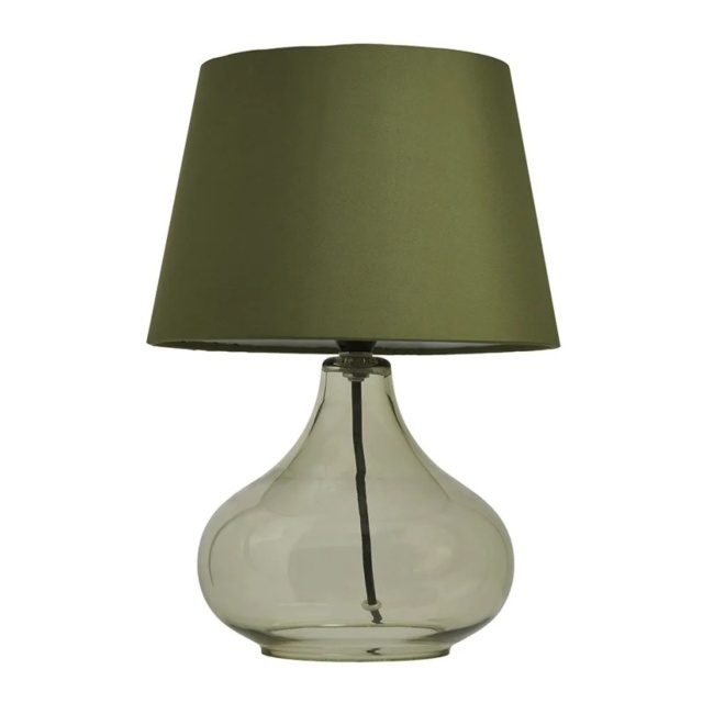 BHS Clarise Glass Table Lamp - Bottle Green - image 1