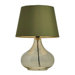 BHS Clarise Glass Table Lamp - Bottle Green - thumbnail 2