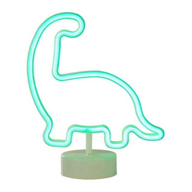 BHS Glow Dino Neon Table Lamp - Green - image 1