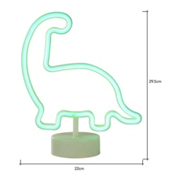 BHS Glow Dino Neon Table Lamp - Green - thumbnail 2