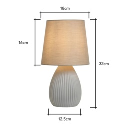 BHS Freya Teardrop Ceramic Table Lamp Pack of 2 - Grey - thumbnail 5