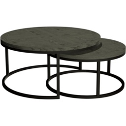 Markham Silver Grey Round Coffee Table Nest - thumbnail 2