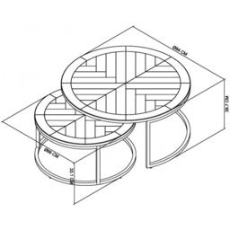 Markham Silver Grey Round Coffee Table Nest - thumbnail 4