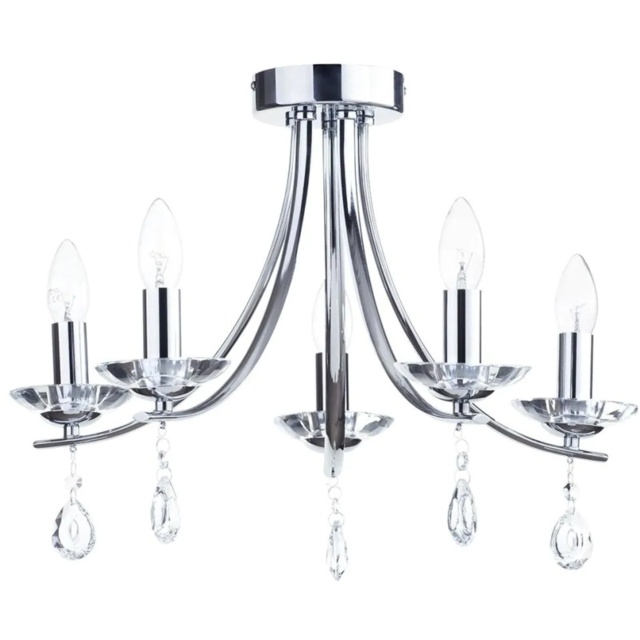 BHS Bugsy Flush Light - Chrome - image 1