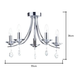 BHS Bugsy Flush Light - Chrome - thumbnail 2