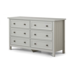 Julian Bowen Maine 6 Drawer Wide Chest - Dove Grey - thumbnail 2