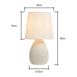 BHS Freya Teardrop Ceramic Table Lamp Pack of 2 - Cream - thumbnail 3