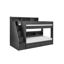 Julian Bowen Camelot Bunk Bed with Staircase - Anthracite - thumbnail 5