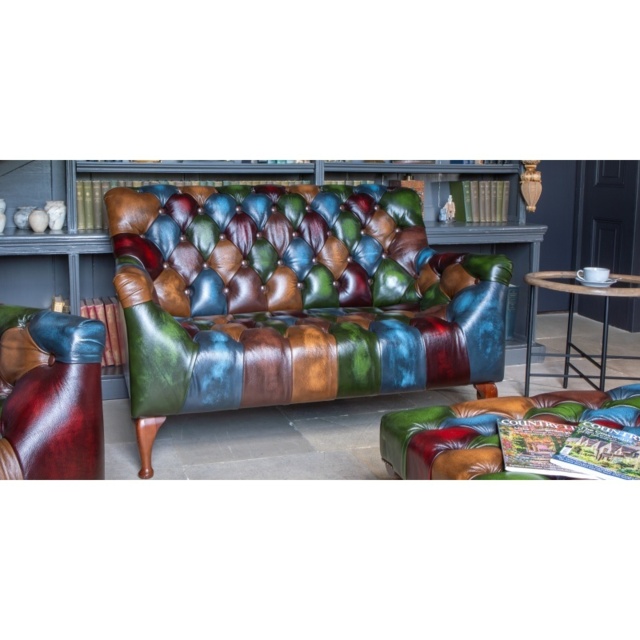 Metropolitan Rub-Off Leather Patchwork 2 Seater Sofa - image 1