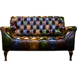 Metropolitan Rub-Off Leather Patchwork 2 Seater Sofa - thumbnail 2